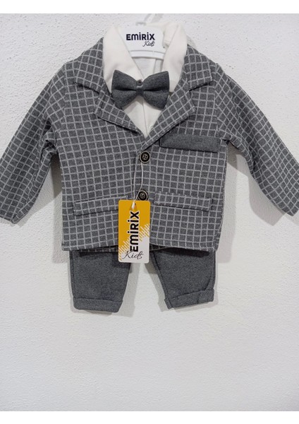 Filotalı Ekoseli Ceket 3 Lü Takım