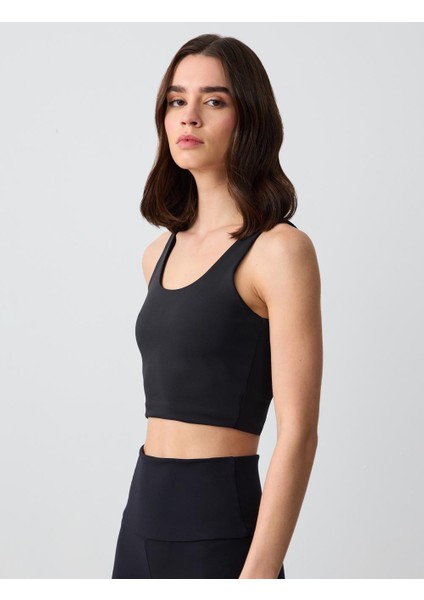 mavi dar kesim u yaka örme bralet