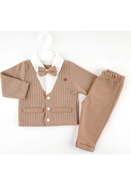 2 Li Takım Çizgili Ceket