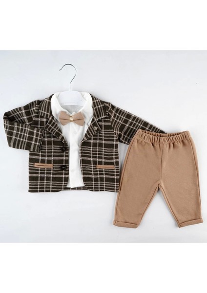 Ekoseli Filotalı Ceket 3 Lü Takım