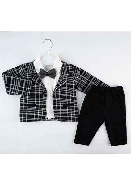 Ekoseli Filotalı Ceket 3 Lü Takım