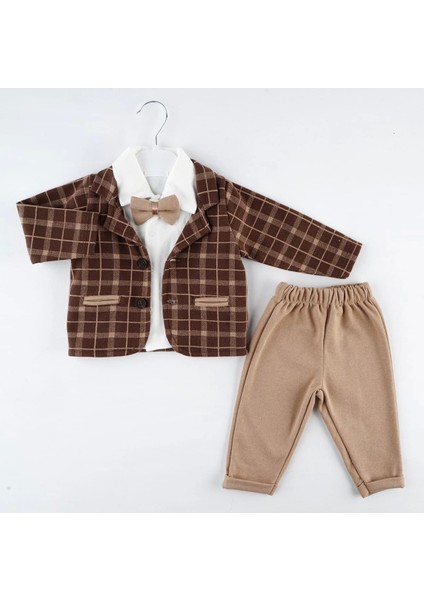 Ekoseli Filotaalı 3 Lü Ceket Takım