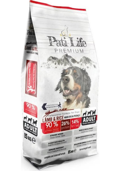 Premium Kuzu Etli & Pirinçli Yetişkin Köpek Maması 15 kg