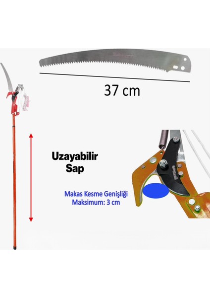 Baytec Alüminyum Saplı Teleskopik Tepe Makası 2.80 cm
