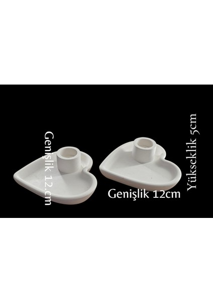 Taş Tozu 2 Li Kalp Mumluk