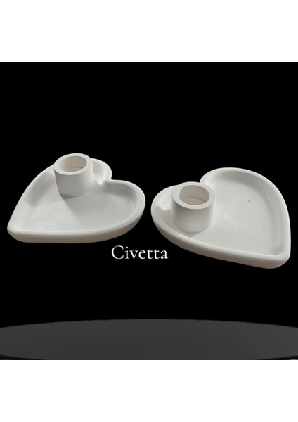 Taş Tozu 2 Li Kalp Mumluk modelleri