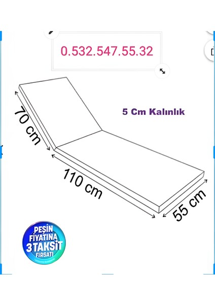 Süngersiz Mimoza Koyu 2 Adet Şezlong Minderi Kılıfı 180*55*5 cm Yıkanır Silinir Fermuarlı