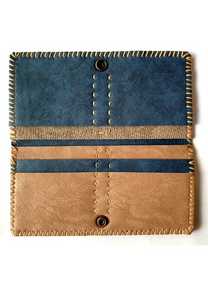 Portföy Cüzdan Telefon Ve Kredi Kart Organizeri El Yapımı, Ölçüleri : Kapalı Vaziyette 20 X 12 Cm