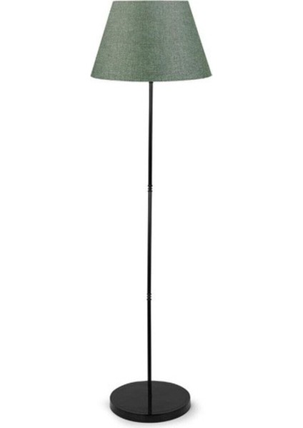 Şık metal lambader, yeşil kumaş şapka, modern dekorasyon, tek ayaklı, yüksek 150 cm