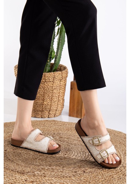 Pien Kadın Çift Tokalı Günlük Ortopedik Terlik Yumuşak İç Yapı ile Rahat Kullanım modelleri