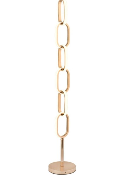 Modern Lambader Gold Sarı Zincir Tasarım Detaylı Ledli Abajur