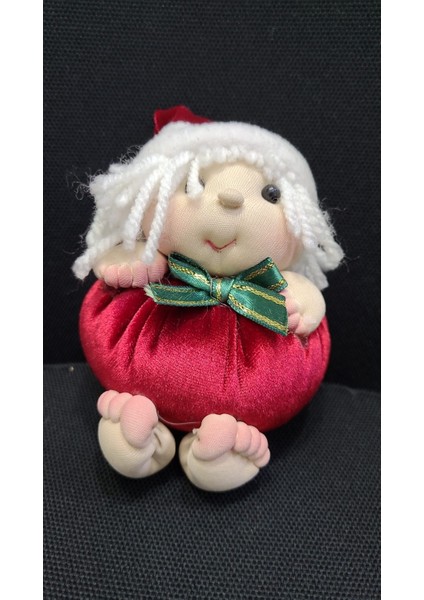 Noel Yılbaşı Bez Bebek El Yapım Anahtarlık Asmalık Çanta Süs Anne Oyuncak Tombiş 11X9X10CM 1 Adet
