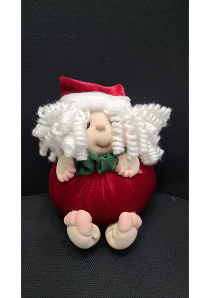 Noel Yılbaşı Bez Bebek El Yapım Anahtarlık Asmalık Çanta Süs Anne Oyuncak Tombiş 13X11X10CM 1 Adet
