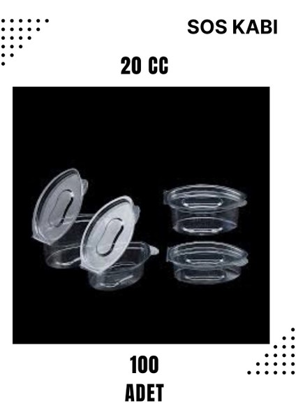 20 cc Kapaklı Plastik Sızdırmaz Sos Kabı 100 Adet