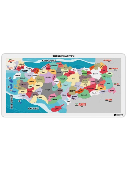 Ahşap Renkli Türkiye Haritası Ahşap Puzzle Yapboz 23X45 cm indirimleri