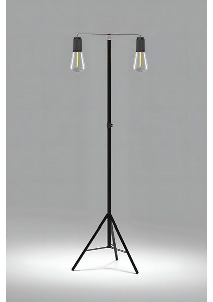 2 LED Gece Kitap Okuma Işığı Standlı 3 Mod'lu Şarjlı Dekor LED Lamba Rustik Ampul Lambader Fener
