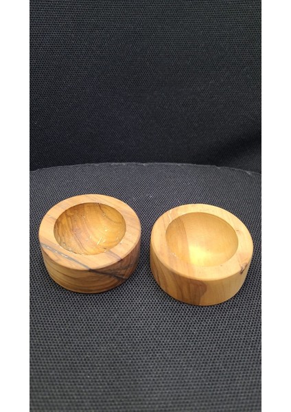 Ahşap Yumurtalık Mumluk Tealightlık 2'li Çerezlik Sunum Kap Yuvarlak Kase Takım Ev Sofra Mutfak