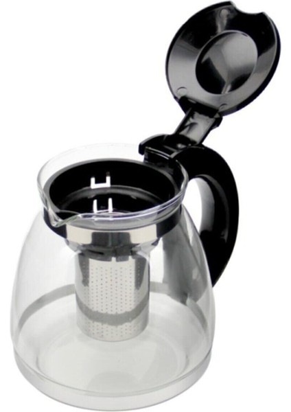 Luca Süzgeçli Cam Demlik - Çay Makinesi Uyumlu Cam Demlik - 1500 ml