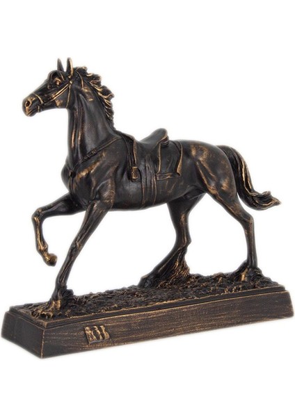 Koşan At Biblo Türk Bayraklı Dekorasyon Siyah Eskitme Renkli Kaideli Polyester Home 1 Adet