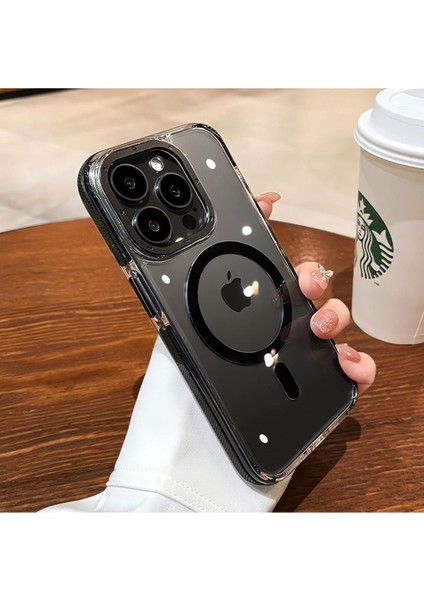 Apple iPhone 16 Pro Max Hava Yastığı Zırhlı Kaymaz Şeffaf Kılıf Magsafe Şarj Uyumlu