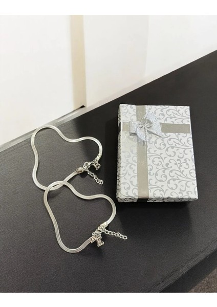 Kararmaz Italyan Çelik 2 Adet Baş Harfli Bileklik, Sevgili Bilekliği Anneler Gününe Özel