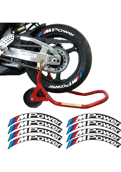 M Power Beyaz 3D Lastik Yanak Yazısı