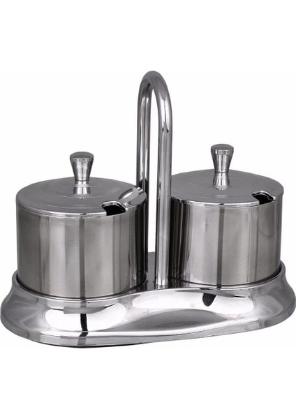 Pirge Plastik Standlı-Krom 2'li Baharatlık