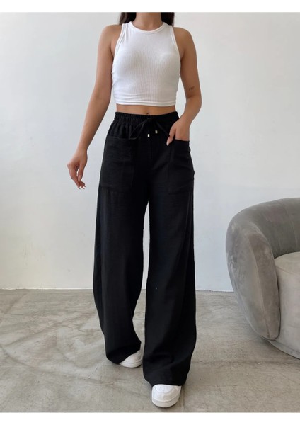 Beli Lastikli Visko Keten Pantalon modelleri