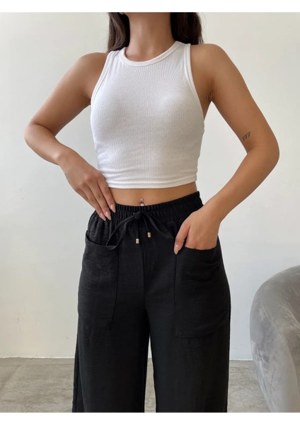 Beli Lastikli Visko Keten Pantalon fırsatları