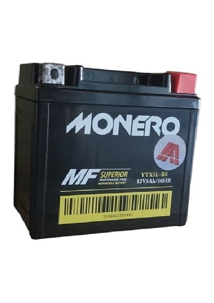 12V 5AH Alçak/yatık YTX5L - Bs Motosiklet Aküsü Ebatlar: 113 x 68 x 105MM