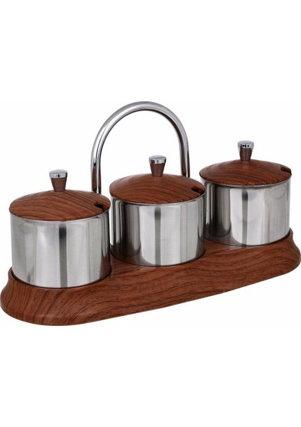 Pirge Plastik Standlı 3'lü Baharatlık