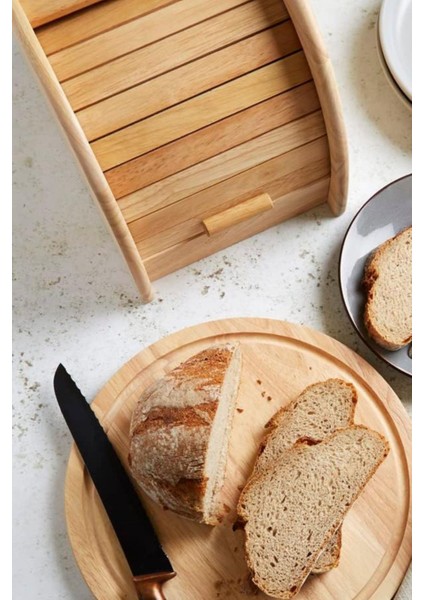 Şık kahverengi bambu ekmek kutusu, 27x20 cm, dar alan için ideal. fırsatları