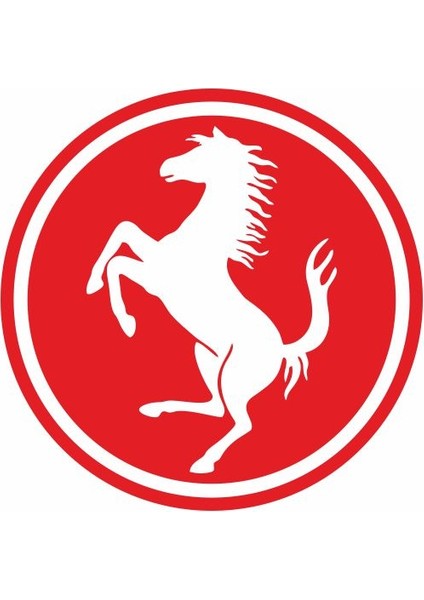 Ferrari Logo Kırmızı 55 x 55 mm Sticker 10'lu