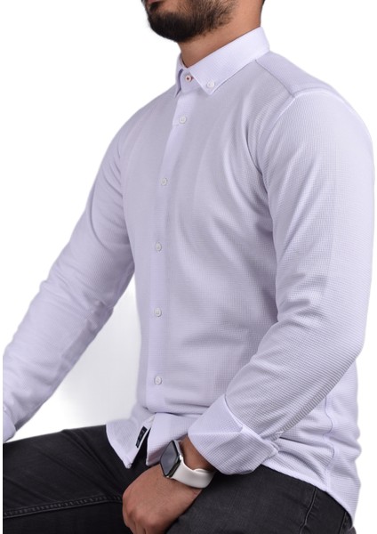 ADV-2608 Slimfit Likralı Gömlek /beyaz/2xl