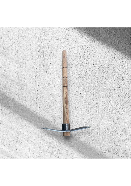 Çift Ağızlı Dövme Demir Çapa + 50 cm Sap