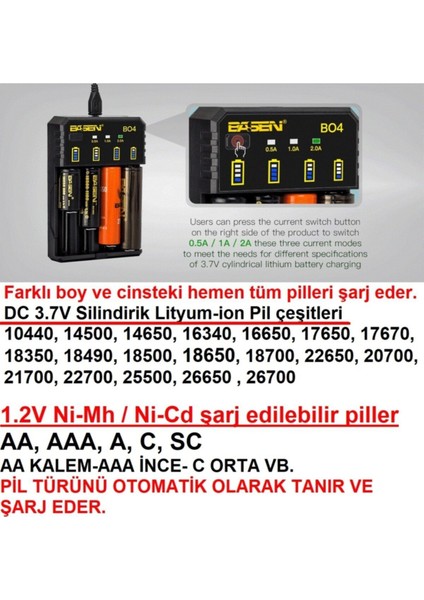 Bo-4 Pro Akıllı Pil Şarj Cihazı 3.7 Lıtyum-Ion ve 1.2 Nı-Mh fırsatları