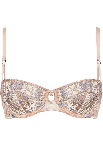 Sound Of Heart Halbschalen Sütye, Altın Detaylı, Lurex Işlemeli