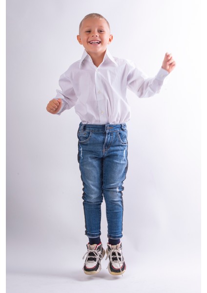 Erkek Çocuk Beyaz Gömlek, Uzun Kollu, Polo Yaka %100 Pamuk Klasik Bayramlık Gömlek, 5-6 Yaş modelleri