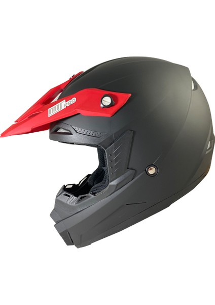 N600 Mat Black Cross Motosiklet Kaskı
