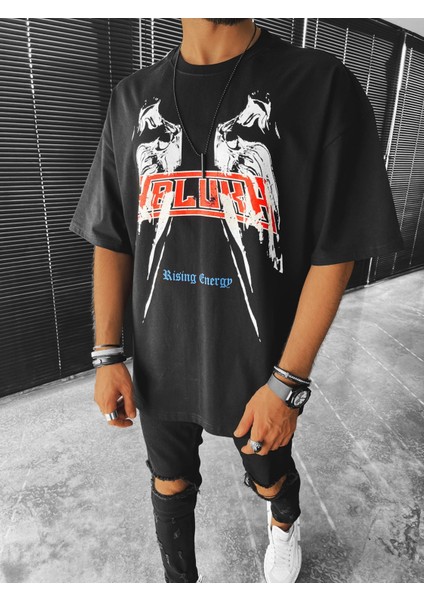 Oversize Baskılı T-Shirt Siyah fiyatları