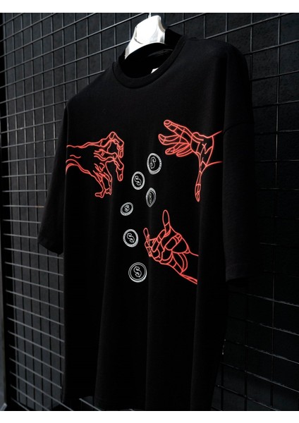Lose Out Baskılı Oversize T-Shirt Siyah indirimleri