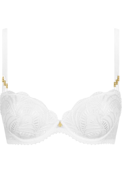 Vibes Push-Up Sütyen, Şık Altın Detaylı, Transparan Işlemeli