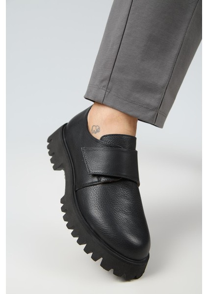 Mimi Kadın Deri Çırtlı Hakiki Deri Siyah Ayakkabı indirimleri