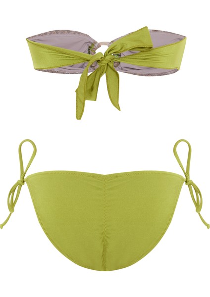 Arkası Büzgülü Triko Üçgen Bikini Takım fiyatları
