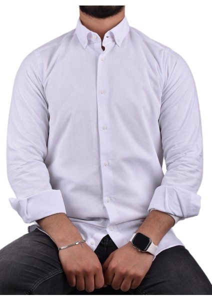 ADV-2609 Slimfit Keten Gömlek /beyaz/m fiyatları