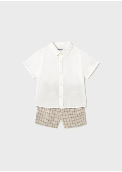 Yazlık Erkek Bebek Gömlek Şort Takım