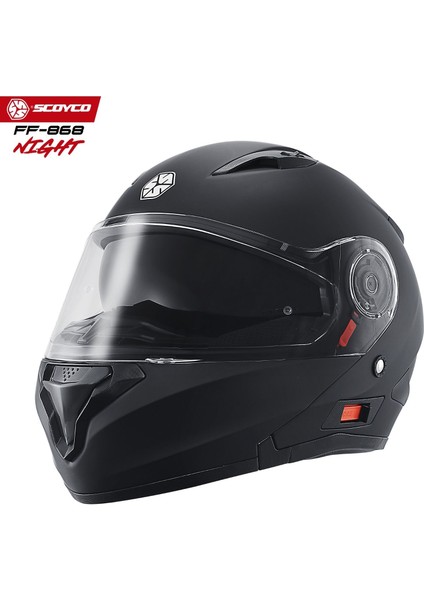 Çene Açılır Kask FF-868 Nıght Mat Siyah