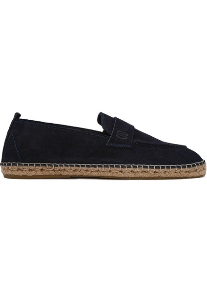 Erkek Lacivert Süet Deri Espadril 25SFD770110