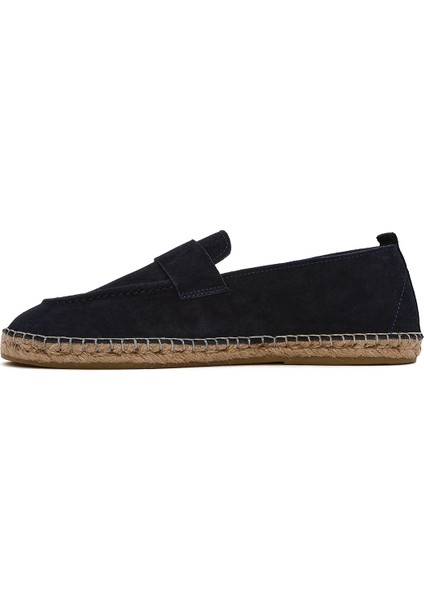 Erkek Lacivert Süet Deri Espadril 25SFD770110