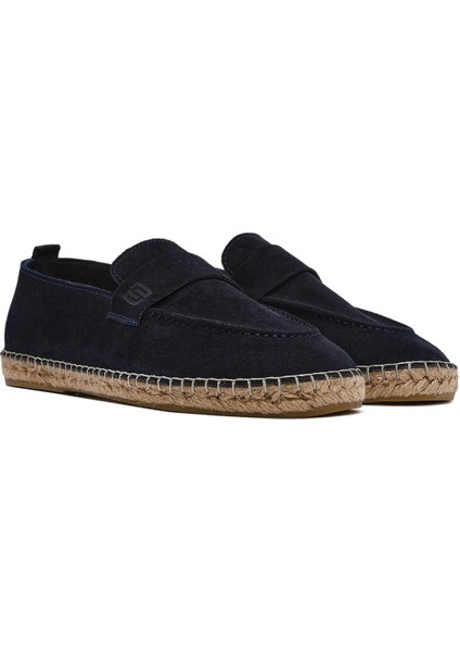 Erkek Lacivert Süet Deri Espadril 25SFD770110